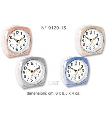 SVEGLIA IN PLASTICA CON MOVIMENTO SILENZIOSO E LUCE COLORI ASSORTITI