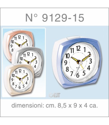 SVEGLIA IN PLASTICA CON MOVIMENTO SILENZIOSO E LUCE COLORI ASSORTITI