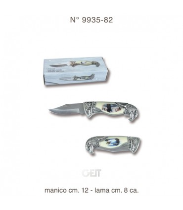 Coltello GEIT NEW ADVENTURE con Lama in Acciaio inossidabile 8 CM MANICO IN METALLO SAGOMATO E DISEGNO RIVESTITO IN PLASTICA