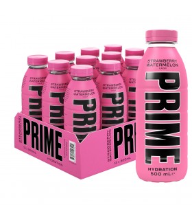 BEVANDA prime energy drink STRAWBERRY WATERMELON senza caffeina bottiglia DA 500ML CARTONE 12PZ.( SCADENZA 31/12/2025)