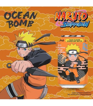 BEVANDA OCEAN BOMB NARUTO SHIPPUDEN BEVANDA FRIZZANTE AL GUSTO DI POMELO LATTINA DA 330ML 1PZ ( SCADENZA 16/01/2026)