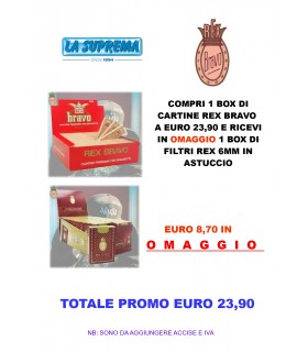 PROMO REX - 1 CONF. Cartina Rex Bravo corta + IN OMAGGIO 1 CONF. Filtri Rex Bravo 6mm in bustA