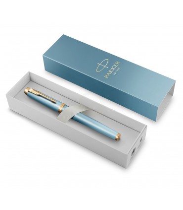 Penna PARKER a Sfera MOD IM RITUALS IN ACCIAIO RIVESTITO IN PVD ORO VERDE TURCHESE CONFEZIONATA IN ELEGANTE ASTUCCIO
