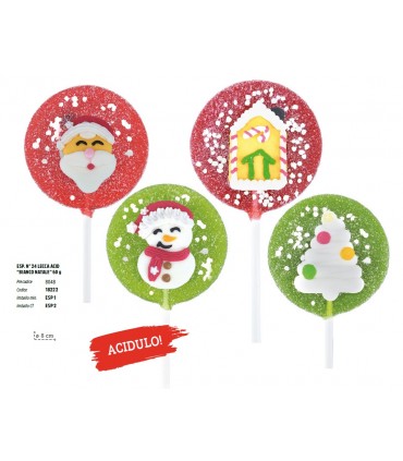 LECCA LECCA ACIDO BIANCO NATALE diametro 8 cm DA 60g EXPO 24 PZ. assortiti ( SCADENZA 30/08/2026)