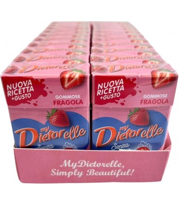DIETORELLE MORBIDE ALLA FRAGOLA SENZA ZUCCHERO  ASTUCCIO 27g CONF. DA 20 PZ.