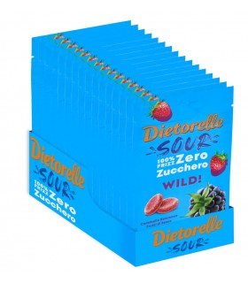expo DIETORELLE SOUR GOMMOSE wild AL GUSTO frutti di bosco Zero ZUCCHERI CONF 20 pz da 30 g