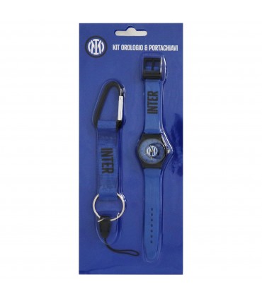 Kit Orologio da Polso e Portachiavi con Moschettone F.C. Inter