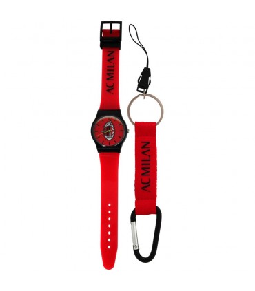 KIT OROLOGIO E PORTACHIAVI CON MOSCHETTONE A.C. MILAN