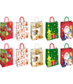 BUSTE REGALO NATALE CON MANICO IN CORDA MIS.23X10X29 CM CONF. 25 PZ. ASSORTITE