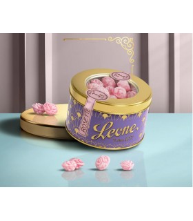 PASTIGLIE LEONE TONDINO CARAMELLE GUSTO DI ROSA IN LATTA DA COLLEZIONE CONF. DA 150G