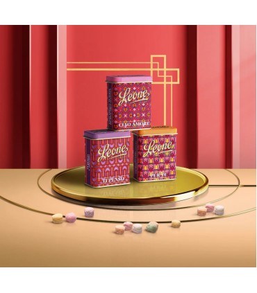 PASTIGLIE LEONE LOVE PATTERN POCKET LATTINA DA 30g EXPO DA 24 PZ. ASSORTITE