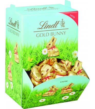 MINI GOLD BUNNY LINDT CIOCCOLATO AL LATTE 10G EXPO A BOCCA DI LUPO DA1KG (93PZ. CIRCA)-( IN PRENOTAZIONE C/O DAL 07/01/2026)