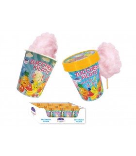 EXPO ZUCCHERO FILATO IN BARATTOLO GUSTO TUTTI FRUTTI 12 VASETTI DA 40 GR.