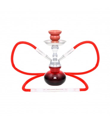 Narghilè ATOMIC Hookah jam in Vetro 2 Tubi H.25 cm colore PRUGNA melange Confezionato in scatola da regalo