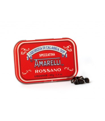 SPEZZATINA DI LIQUIRIZIA ROSSA AMARELLI LATTINA DA  40g CONF. 12 PZ.