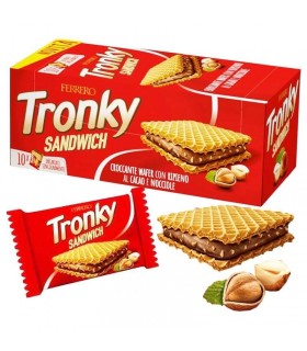 TRONKY SANDWICH CROCCANTE E CREMOSO WAFER RIPIENO ALLA NOCCIOLA 10 PZ DA 220GR