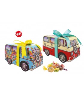 LATTA REGALO CAMPER HOLIDAY CARAMELLE DI GELATINA ALLA FRUTTA CONF. DA 200 GR. in 2 MODELLI ASSORTITI