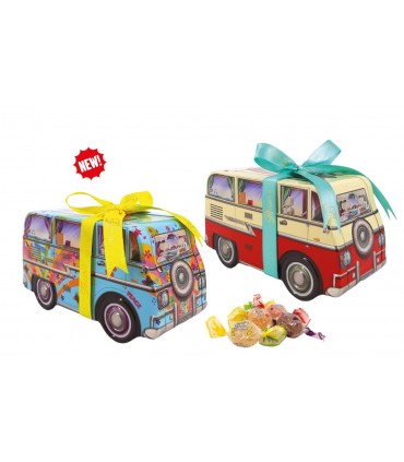 LATTA REGALO CAMPER HOLIDAY CARAMELLE DI GELATINA ALLA FRUTTA CONF. DA 200 GR. in 2 MODELLI ASSORTITI