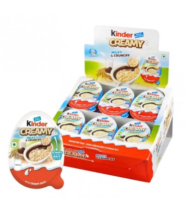 kINDER CREAMY CON CREMA AL LATTE E RISO SOFFIATO DA19G CONF. 24 PZ.