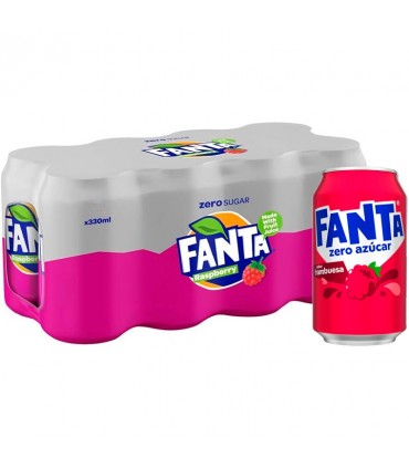 FANTA AL GUSTO LAMPONE ZERO ZUCCHERI LATTINA DA 330ml CARTONE DA 8 PZ.