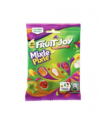 FRUIT JOY MIXLE PIXLE CARAMELLE GOMMOSE AI GUSTI FRUTTA  CON 80 FORME DIVERSE BUSTINA DA 80GR 1 PZ