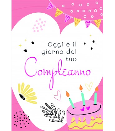 Biglietto italian joy BUON COMPLEANNO ASSORTITI conf. da 12 pz.