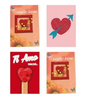 Biglietto italian joy LOVE ASSORTITI conf. da 12 pz.