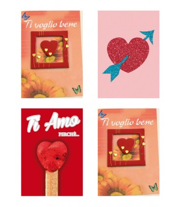 Biglietto italian joy LOVE ASSORTITI conf. da 12 pz.