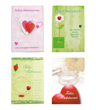 Biglietto italian joy FELICE MATRIMONIO ASSORTITI conf. da 12 pz.