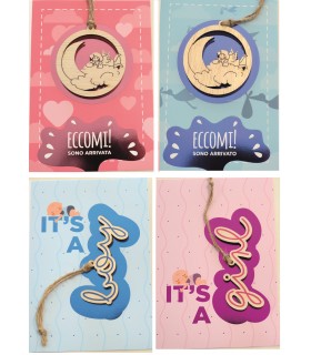 Biglietto italian joy NASCITA ASSORTITI conf. da 12 pz.