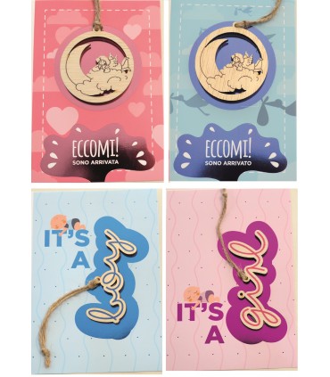 Biglietto italian joy NASCITA ASSORTITI conf. da 12 pz.