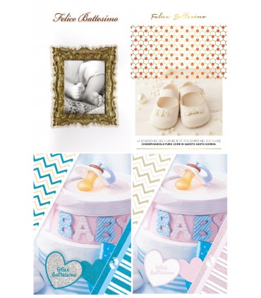 Biglietto italian joy BATTESIMO ASSORTITI IN 4 MODELLI conf. da 12 pz.