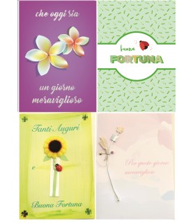 Biglietto italian joy BUONA FORTUNA ASSORTITI conf. da 12 pz.