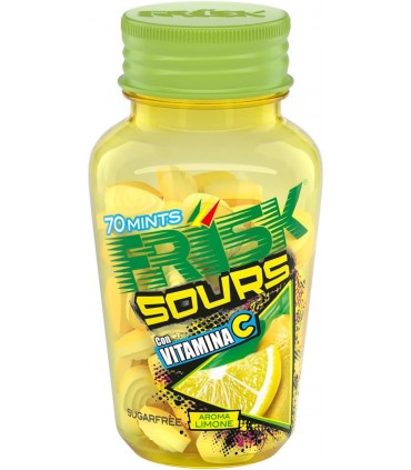 FRISK SOUR Lemon Caramelle Dure, Gusto limone , senza Zucchecchero 70 Microcompresse conf.6pz