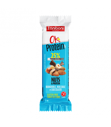 SNACK MORBIDO NUTS CON MANDORLE NOCCIOLE E CIOCCOLATO PROTEINE VEGETALI 40g CONF. 20 PZ.