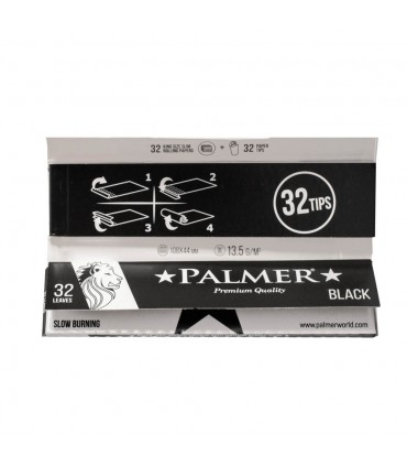Cartina PALMER KING SIZE slim BLACK + FILTRI IN CARTA CONF. DA 24 LIBRETTI CON 32 CARTINE E 32 FILTRI