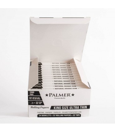 Cartina PALMER KING SIZE slim BLACK + FILTRI IN CARTA CONF. DA 24 LIBRETTI CON 32 CARTINE E 32 FILTRI
