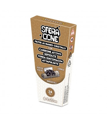 Filtri sfera PALMER conici ai nano cristalli con carbone attivo 6/7 MM L.27 MM IN BUSTINA CONF. 12 box DA 24 FILTRI