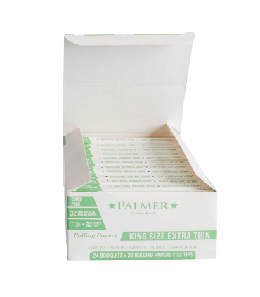 Cartina PALMER KING SIZE slim GREEN + FILTRI IN CARTA CONF. DA 24 LIBRETTI CON 32 CARTINE E 32 FILTRI