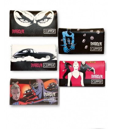 Bustina Porta Tabacco DIABOLIK 2 in ecopelle con chiusura calamitata expo da 10 pz. FIGURE assortite