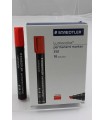 Pennarello Lumocolor 2mm punta scalpello conf. da 10 pz. colore rosso