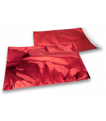 Buste Regalo Lucide metallizzate in ppl mis.cm16x25 colore Rosso Conf. 50 pz