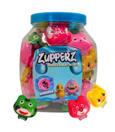 CARAMELLE GOMMOSE ZUPPERZ ANIMAL RIPIENE DI GEL ALLA FRAGOLA CONFEZIONATE SINGOLARMENTE EXPO. 50 PZ. DA 18 GR.