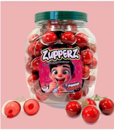 CARAMELLE GOMMOSE ZUPPERZ CHERRY RIPIENE DI GEL ALLA CILIEGIA CONFEZIONATE SINGOLARMENTE EXPO. 50 PZ. DA 18 GR.