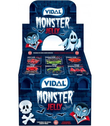 Vidal caramelle in blister MONSTER  jelly Gommose gusto FRAGOLA espositore da 66pz X 726gr