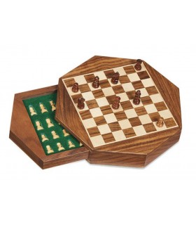 scacchiera Magnetica OTTAGONALE Dal Negro in LEgno  mis.19x19 cm CONFEZIONATA IN SCATOLA