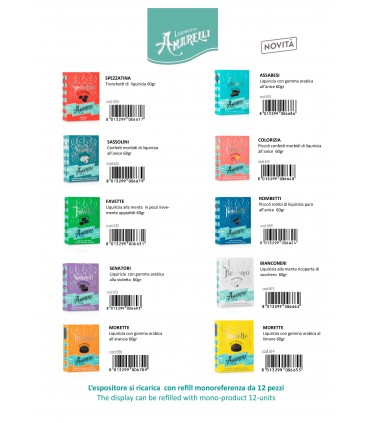 AMARELLI TUTTI I GUSTI MISTO 60g EXPO DA 36 PZ.