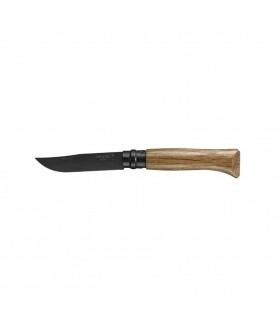 Coltello Chiudibile e Tascabile OPINEL manico in Legno Di Rovere Lama acciaio inox finitura Black da 8.5 cm. con astuccio regalo