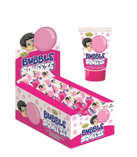 Bubble Squeeze GOMMA DA MASTICARE IN TUBINO AL GUSTO TUTTI I FRUTTI DA 40G. CONF. 24 PZ.