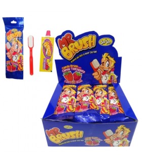 MR BRUSH SPAZZOLINO PER DIPINGERE LA LINGUA CON DENTIFRICIO AL GUSTO FRUTTI DI BOSCO DA 25G. CONF. 24 PZ.